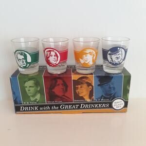 Drink with the Great Drinkers Shot Glass Set 4-pcs